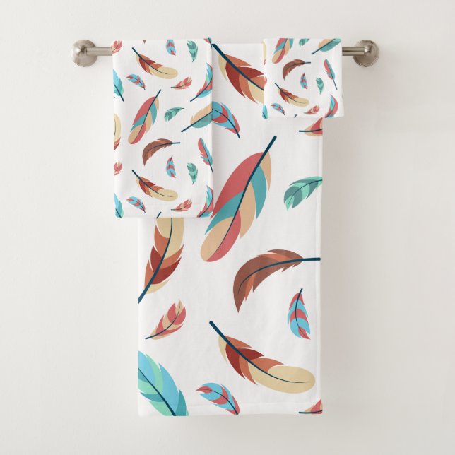 Feather pattern badhandtuch set (Insitu)