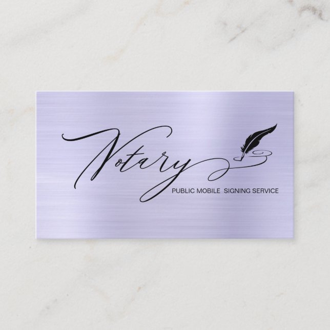 *~* Feather Pen NOTARY Briefmarke FOTO Signieren A Visitenkarte (Vorderseite)