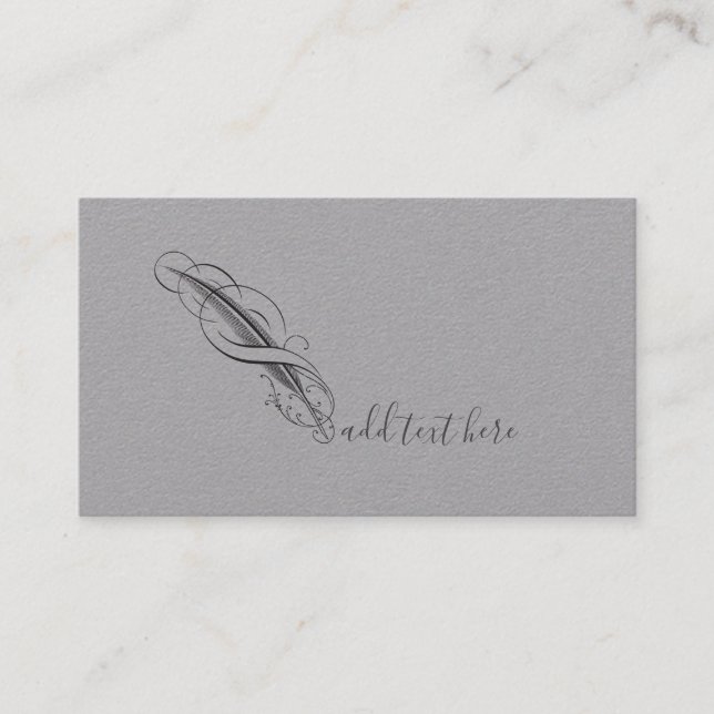 Feather Quill Author Writer Business Cards Visitenkarte (Vorderseite)