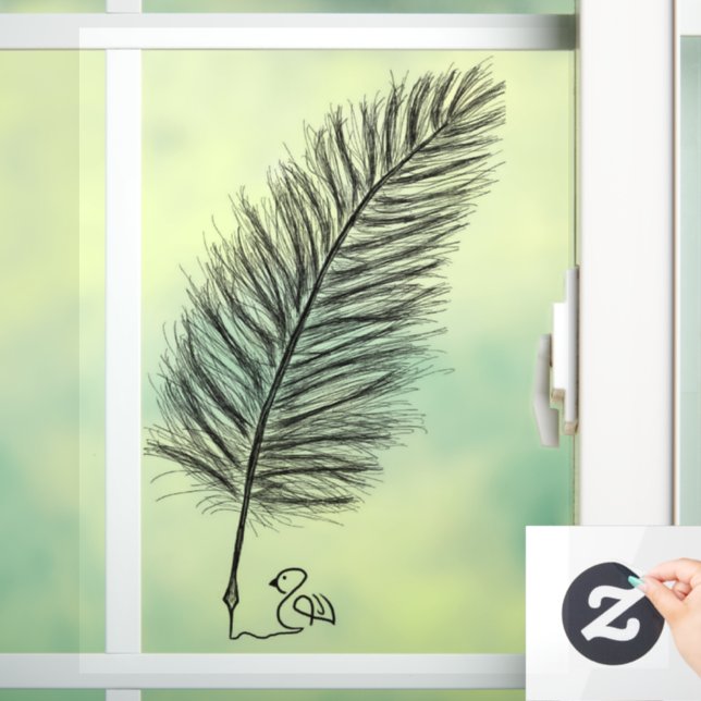 Feather Quill die Stimme der Gedanken und Emotione Fensteraufkleber (Zuhause)