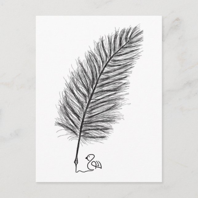 Feather Quill die Stimme der Gedanken und Emotione Postkarte (Vorderseite)