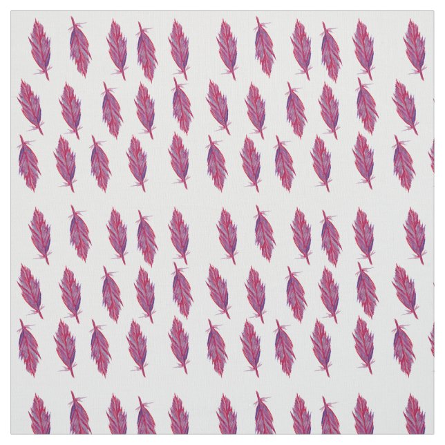 Feather Red Pink Watercolor Stoffe (Muster)