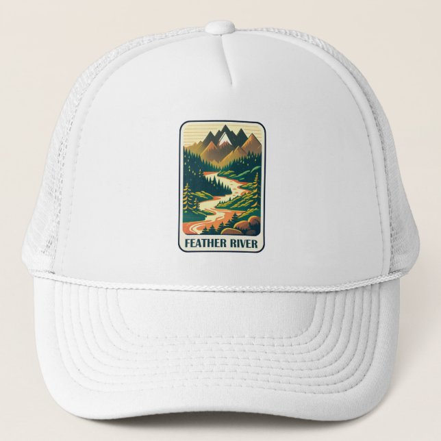 Feather River California Farben Truckerkappe (Vorderseite)