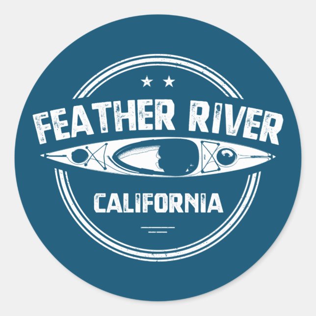 Feather River, Kalifornien Runder Aufkleber (Vorderseite)
