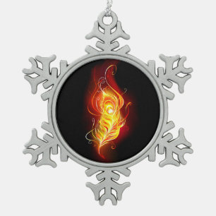 Feather Schneeflocken Zinn-Ornament