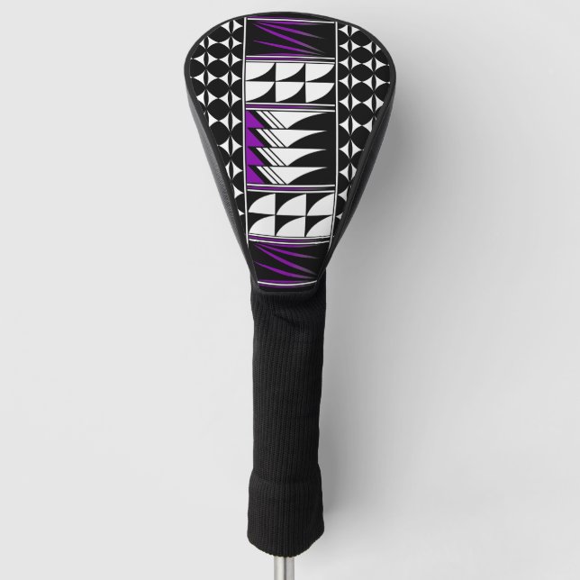 Feather Segen in Lila Golf Head Cover Headcover (Vorderseite)