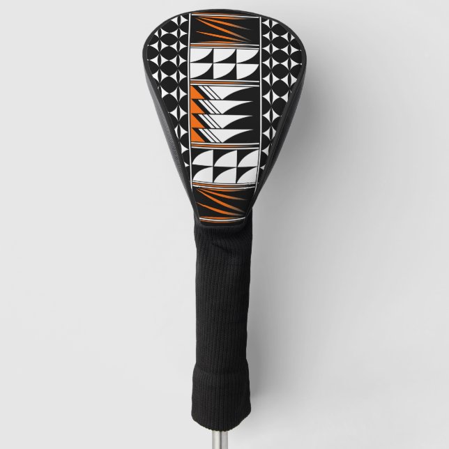 Feather Segen in Orange Golf Head Cover Headcover (Vorderseite)
