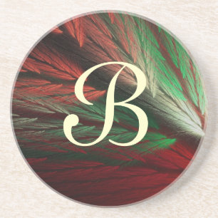 Feather Series-2-Red Green Untersetzer - 1 Farbton