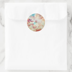 Feather Snowflake Sky Clouds Galaxy Lila Blush Runder Aufkleber