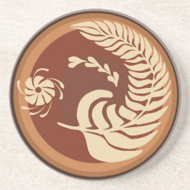 Feather und Blume Latte Design Untersetzer