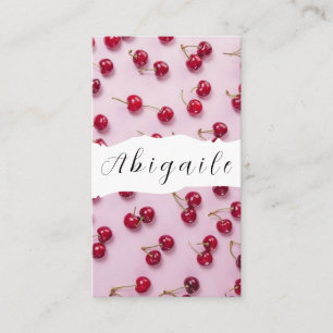 Feather Vector Nahtlose Vintage Kirsche Visitenkarte