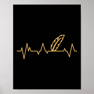Feather Vintag Heartbeat Liebe Indigene Völker Poster