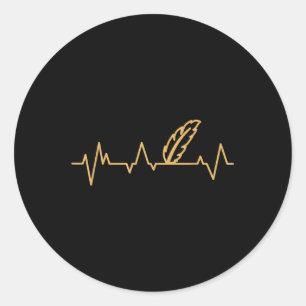 Feather Vintag Heartbeat Liebe Indigene Völker Runder Aufkleber