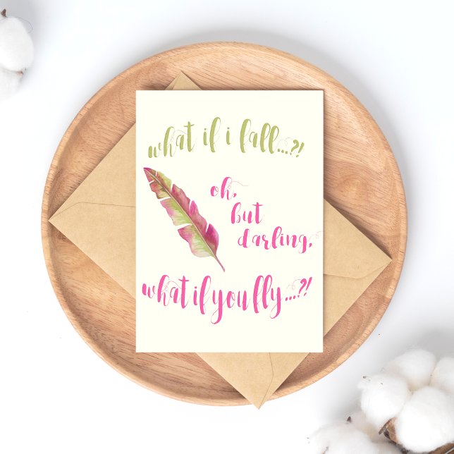 Feather - Was ist, wenn ich falle? - Inspirationsp Postkarte (Von Creator hochgeladen)