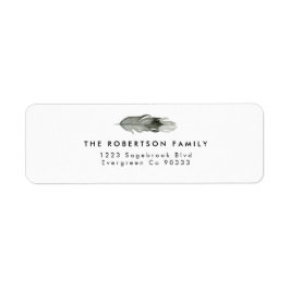 Feather Watercolor-Adressetikett