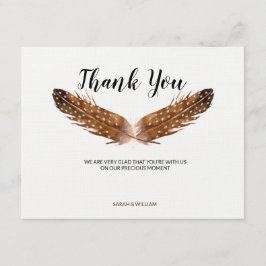 Feather Watercolor Dankeschön Karte