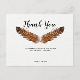 Feather Watercolor Dankeschön Karte