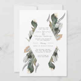 Feather Watercolor Diamond Overlay | Hochzeit Einladung