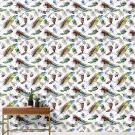 Feather Watercolor Muster Tapete