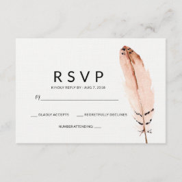 Feather Watercolor RSVP-Karte RSVP Karte