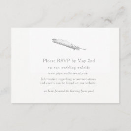 Feather Wedding Response Card Einladung