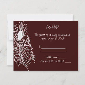 Feather Wedding RSVP Card