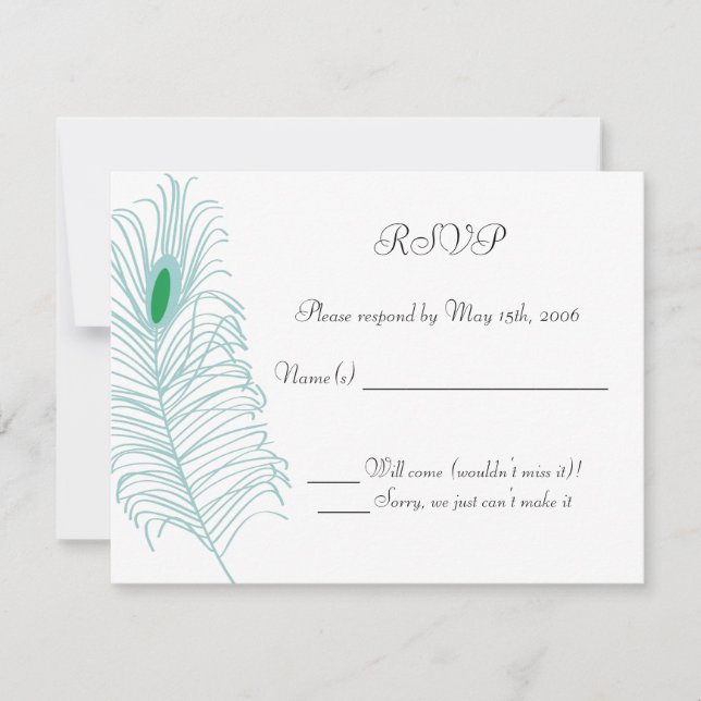 Feather Wedding RSVP Card (Vorderseite)