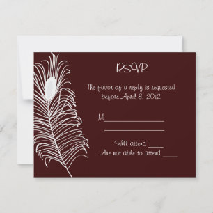 Feather Wedding RSVP Card Karte