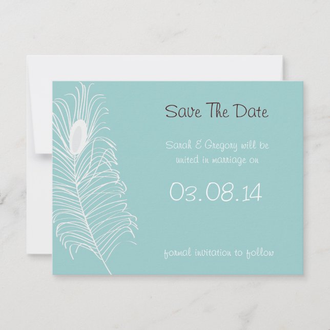 Feather Wedding Save The Date (Vorderseite)