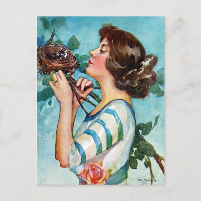 "FEATHER YOEST" FRÜHZEITIGE FRÜHSTÜCKSROBINS 'N RO POSTKARTE (Vorderseite)