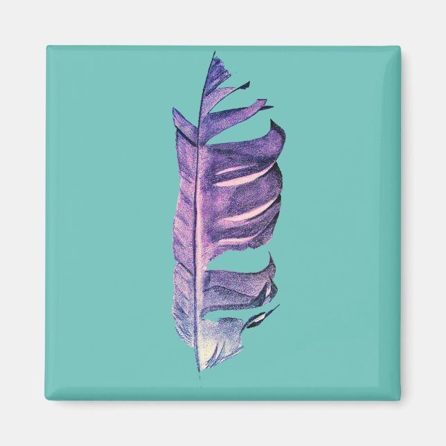 Feather zeichne originelle Kunstillustrierung Magnet (Vorne)