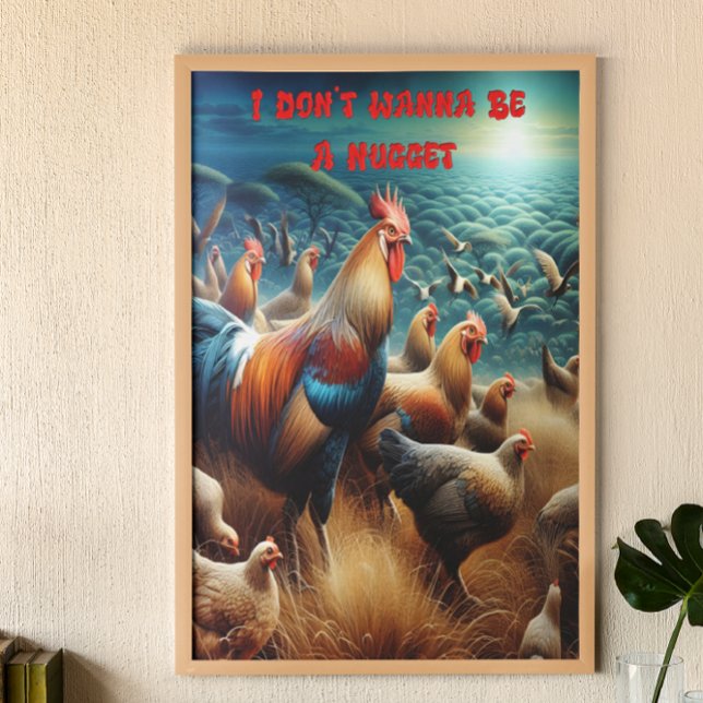 Feathered Ansammlung: Hühner auf der Wiese spielen Poster (Von Creator hochgeladen)