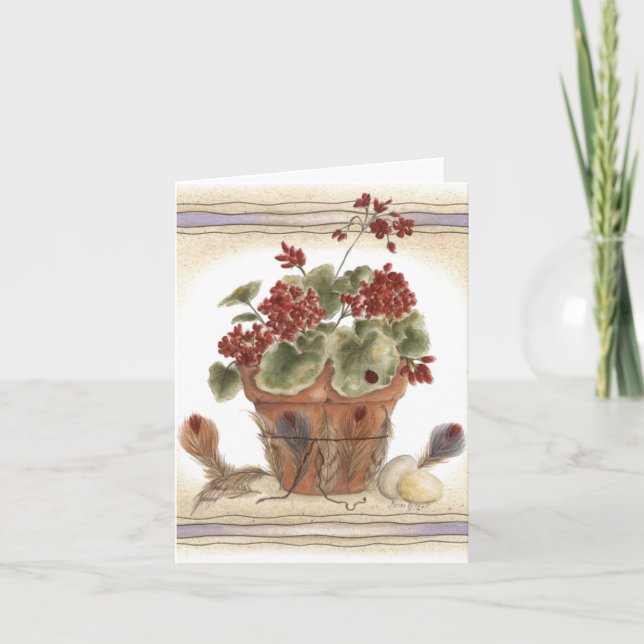 Feathered-Blume - Note Card Karte (Vorderseite)