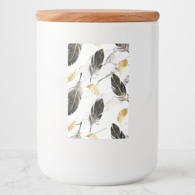 "Feathered Elegance Keramik Jar" Lebensmitteletikett (Vorderseite)