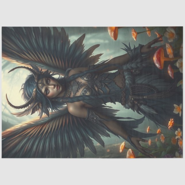 Feathered Fairy Fantasy Seidenpapier (Vorderseite)