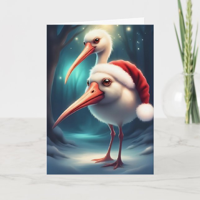 Feathered Friends Christmas Karte (Vorderseite)