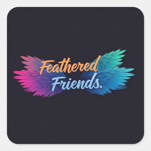 Feathered Friends Quadratischer Aufkleber (Vorderseite)