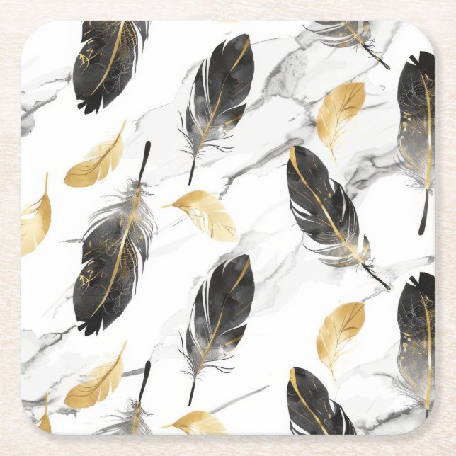 "Feathered Harmony Untersetzer" Rechteckiger Pappuntersetzer (Vorderseite)