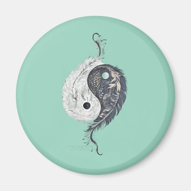 Feathered Harmony Yin Yang Magnet (Vorne)