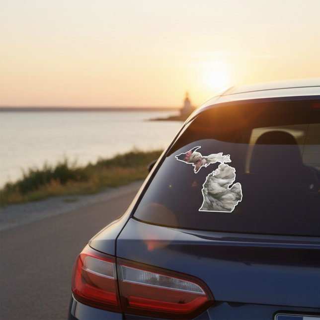 Feathered Michigan Sticker (Feathered, fierce, and Michigan-made.)