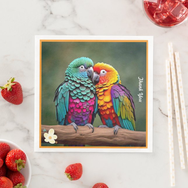 "Feathered Paradise" Serviette (Beispiel)