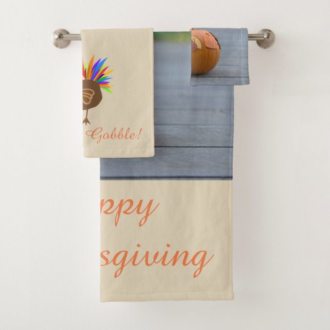 Feathered Turkey Pumpkin Erntedank Badetücher Badhandtuch Set (Insitu)