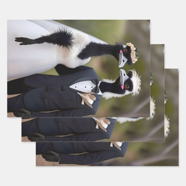 "Feathered Vows: Eine emu-schöne Gewerkschaft der  Geschenkpapier Set (Set)