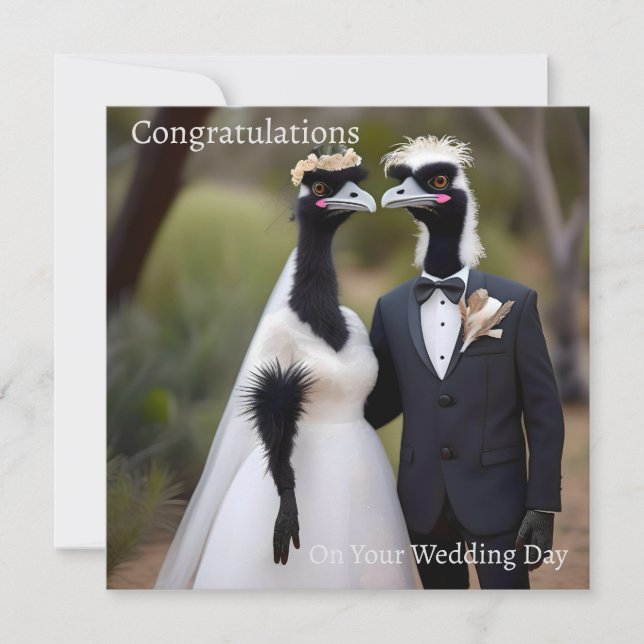 "Feathered Vows: Eine emu-schöne Gewerkschaft der  Karte (Vorderseite)