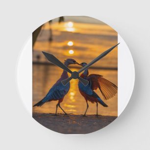 Feathered Waltz Runde Wanduhr
