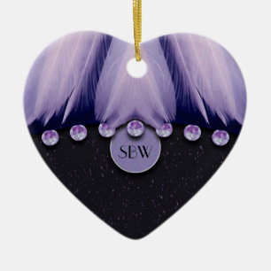 Feathers and Diamonds Keramik Ornament