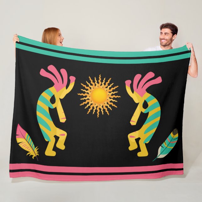 Feathers and Kokopelli Fleece Blanket (Beispiel)