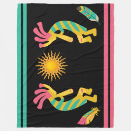 Feathers and Kokopelli Fleece Blanket