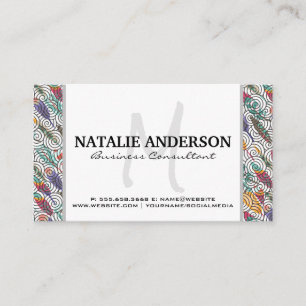 Feathers and Wirbel Pattern Visitenkarte
