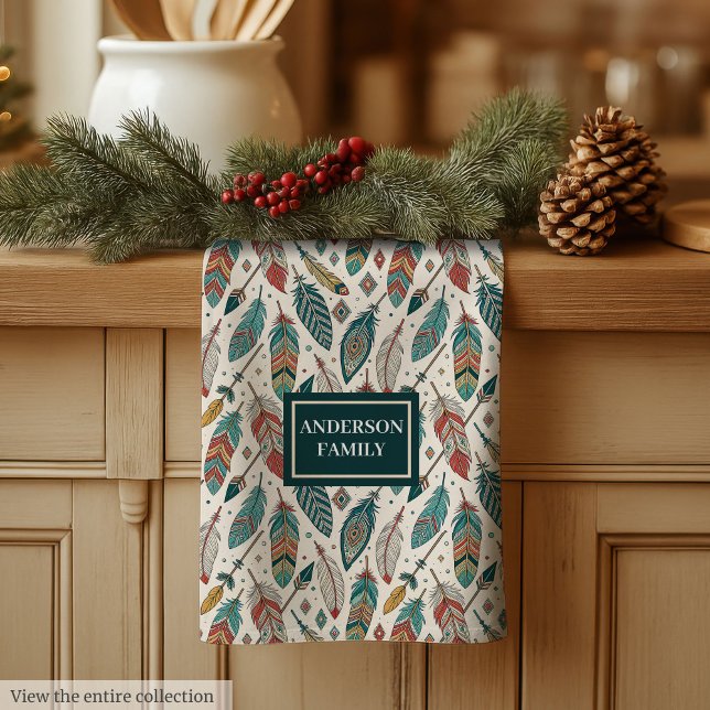 Feathers & Arrows Towel Personalized Tribal Look Geschirrtuch (Feathers & Arrows Towel Personalized Tribal Look)